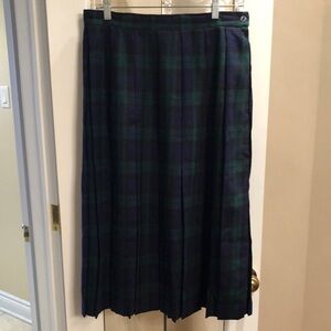 Vintage Tartan Wool Pleated Skirt